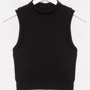 Nasty Gal Black Ribbed Crop Top